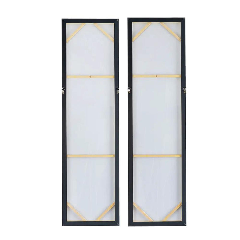 Elongated Modern Abstract Oil Paintings Wall Art Set of 2 by HouseOfZazla