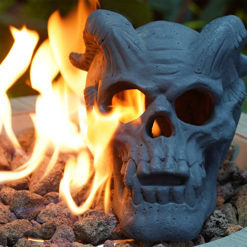 Hand-Forged Flame Skull for Fire Pits and Hearths by HouseOfZazla