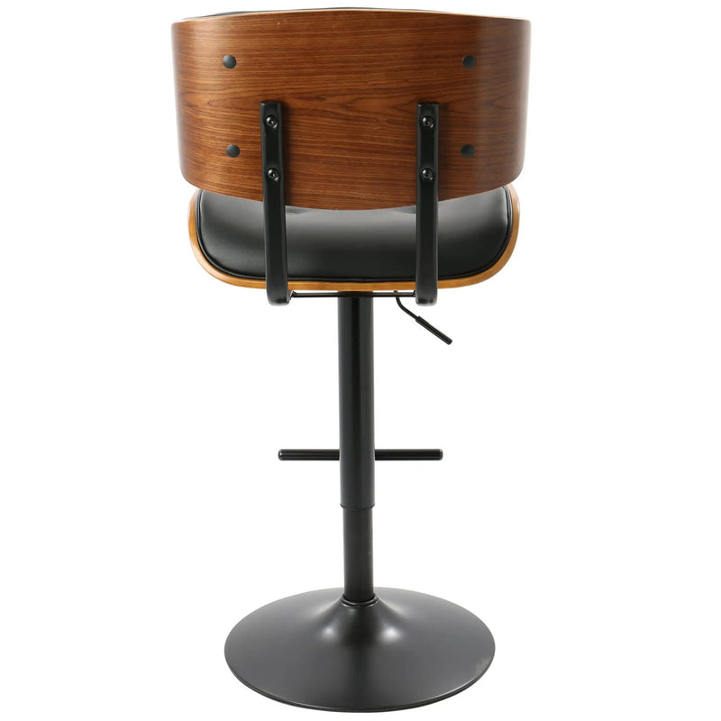 Lombardi - Mid Century Modern Adjustable Barstool With Swivel With Straight T Footrest (Set of 3) by Unique Piece Furniture