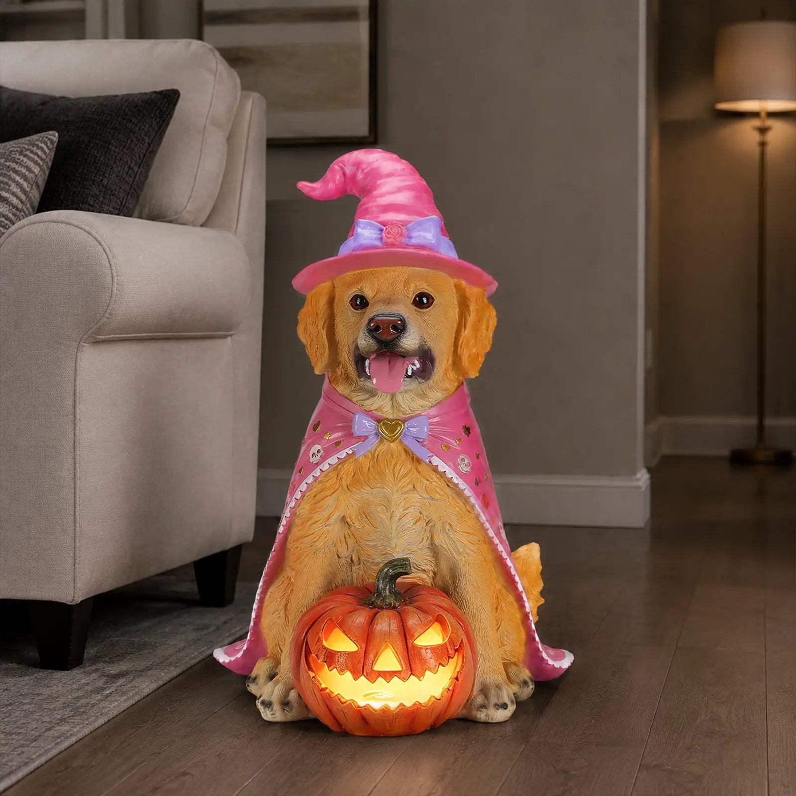 Halloween Golden Retriever Dog Statue by HouseOfZazla