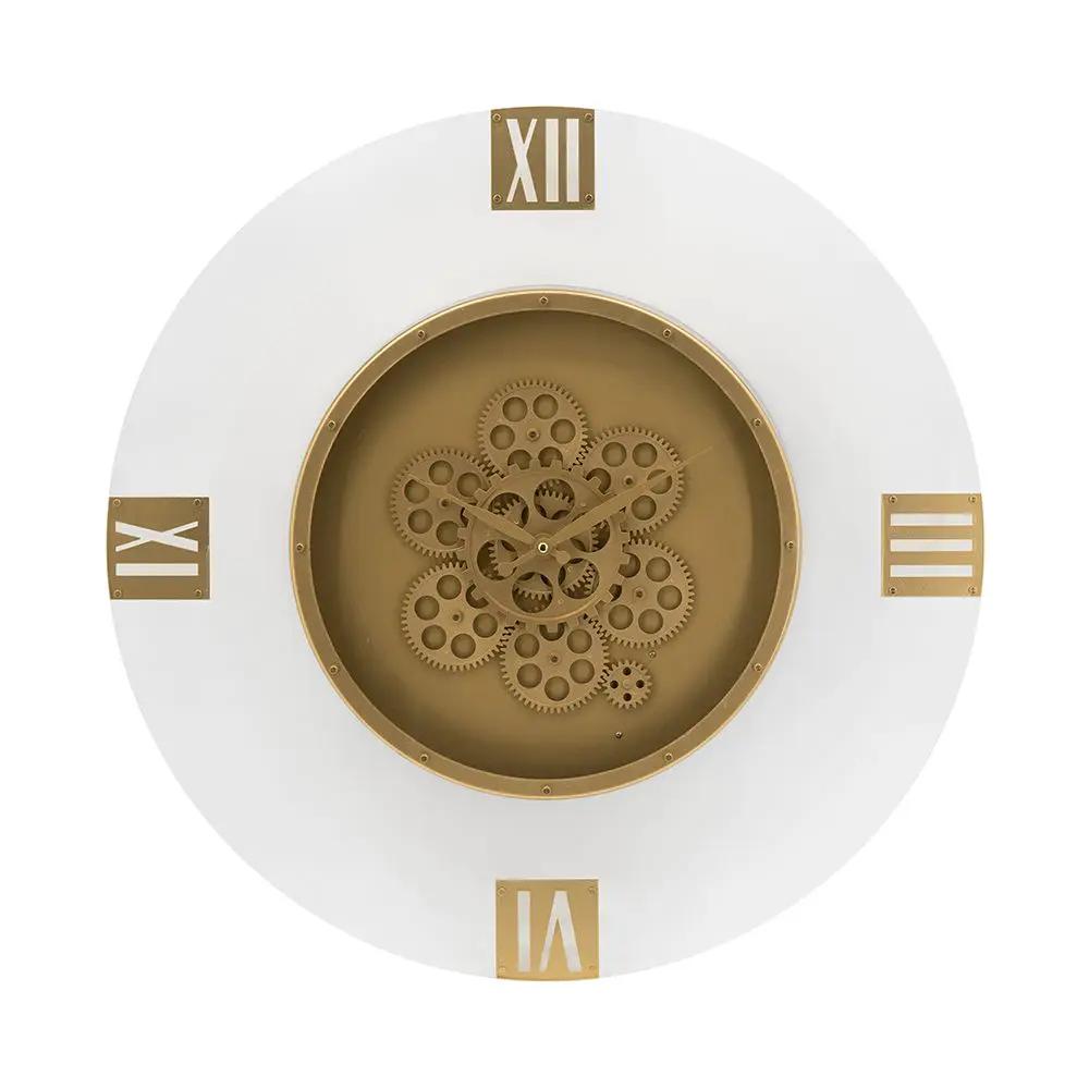 Round Moving Gear Roman Numeral Clock - Multicolor by Unique Piece Furniture