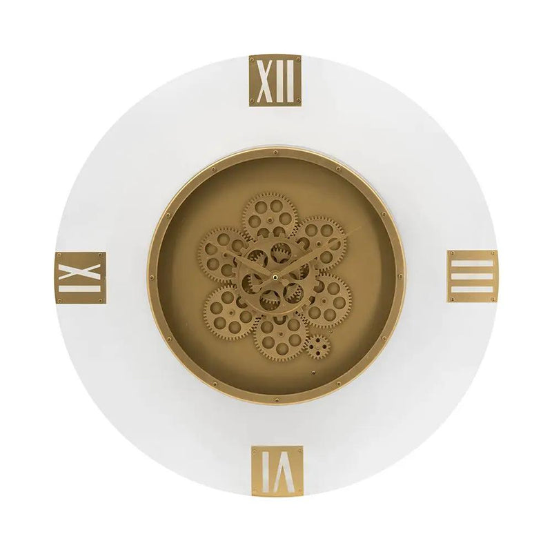 Round Moving Gear Roman Numeral Clock - Multicolor by Unique Piece Furniture