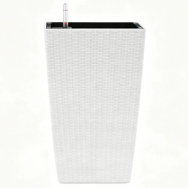Square Large Planter With Automatic Watering System For Home And Garden (Set of 2) - White
