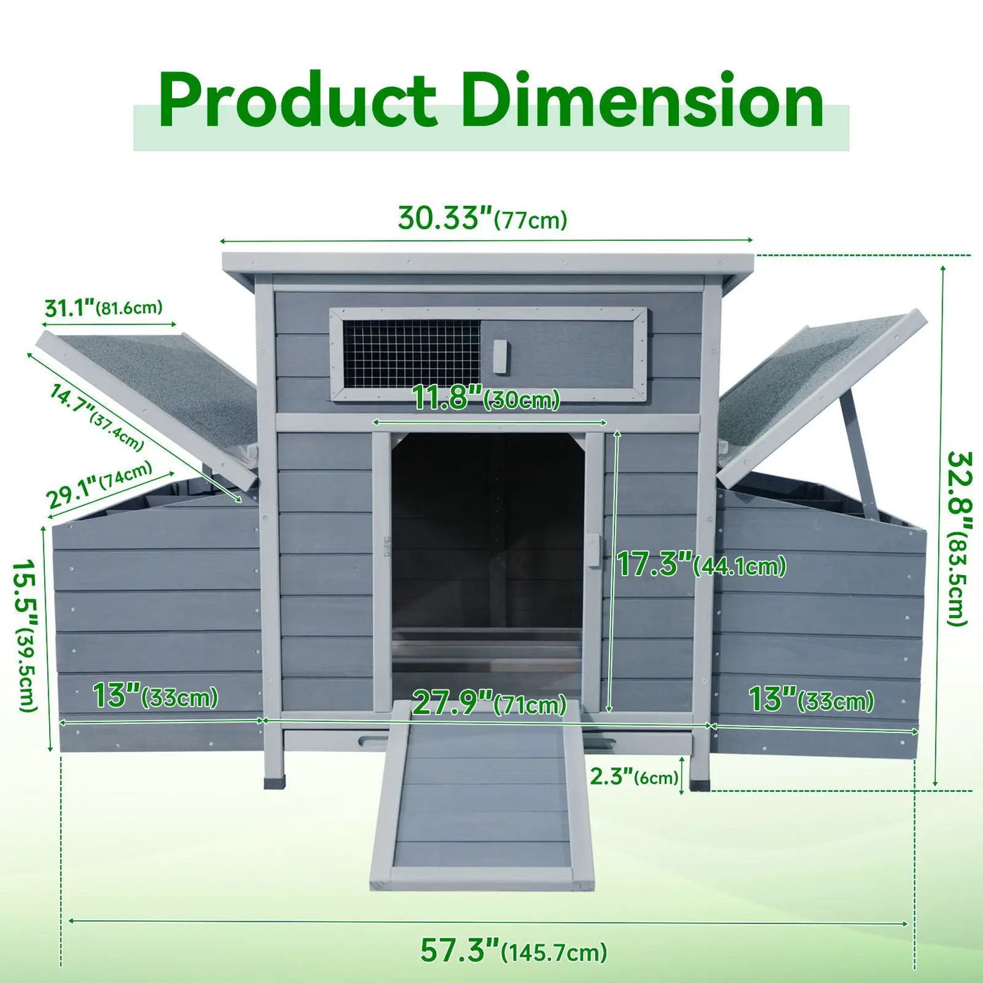 Large Chicken Coop Outdoor Hen House & Dual Nesting Boxes by HouseOfZazla