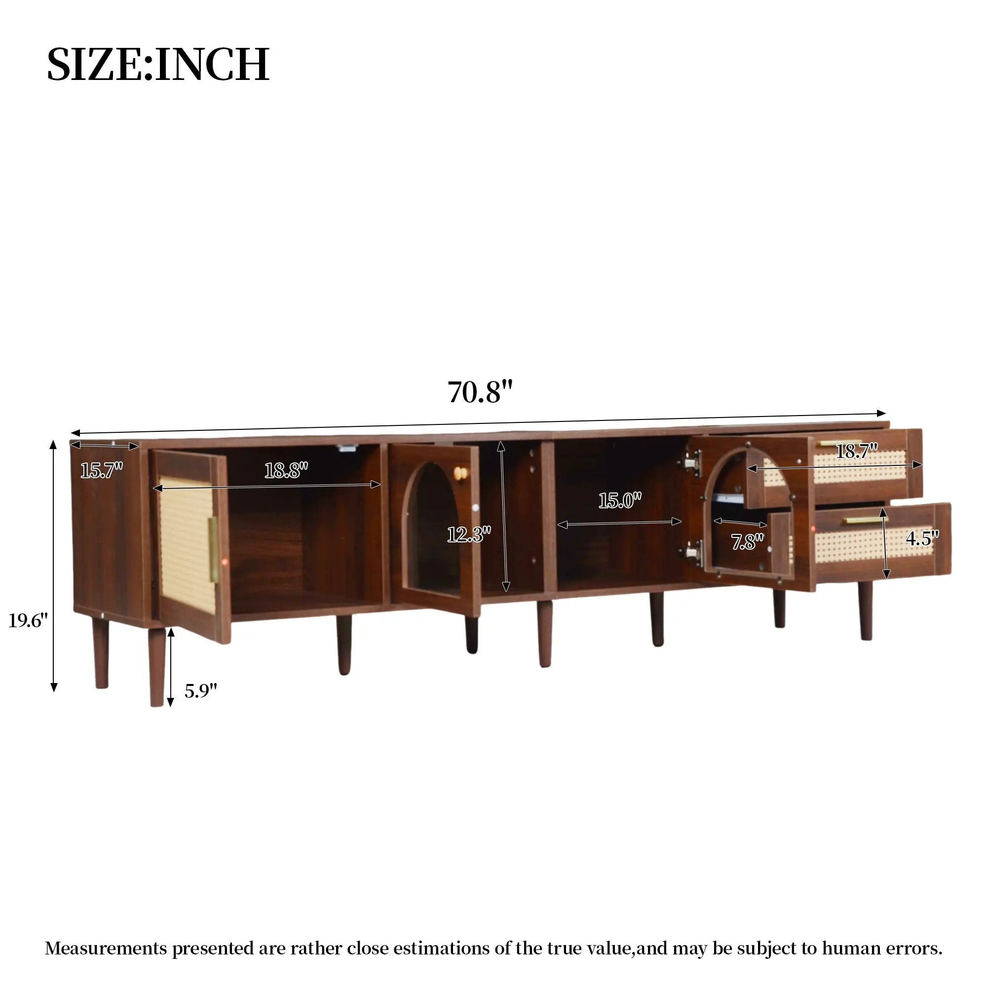 TV Stand With App-Controlled LED Lights, 2 Drawers & Door Storage by Unique Piece Furniture
