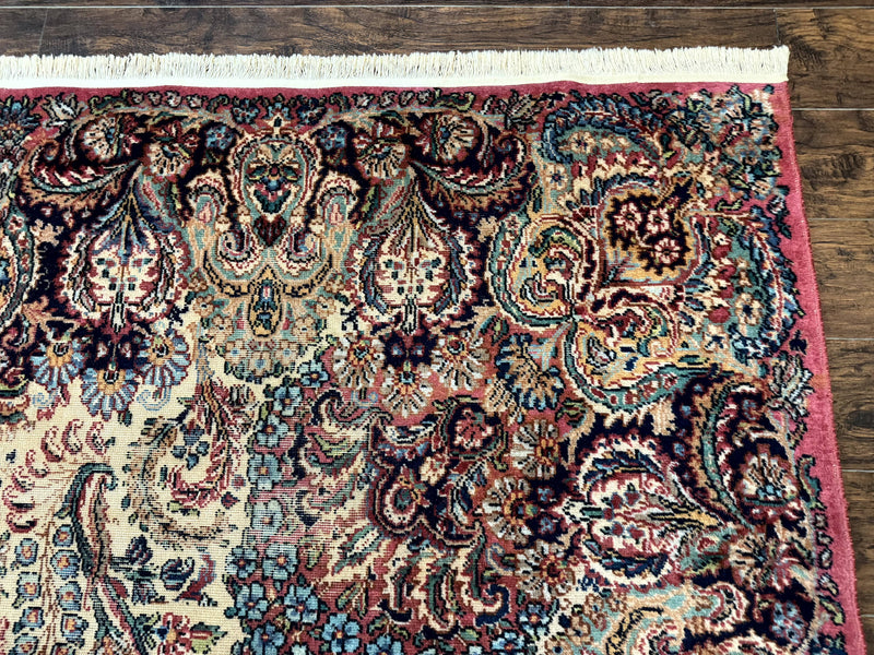Antique Karastan Kirman Rug 8.8 x 12, Imperial Karastan #1427, Ivory Kirman by Jewel Rugs