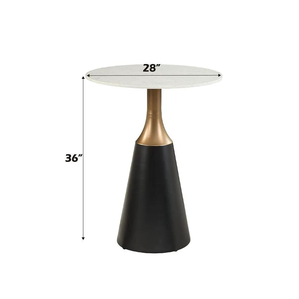 Jaramillo - Counter Height Table - Natural Marble Top & Black by Unique Piece Furniture
