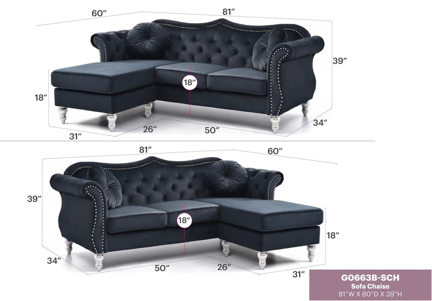Hollywood - Sofa Chaise by HouseOfZazla