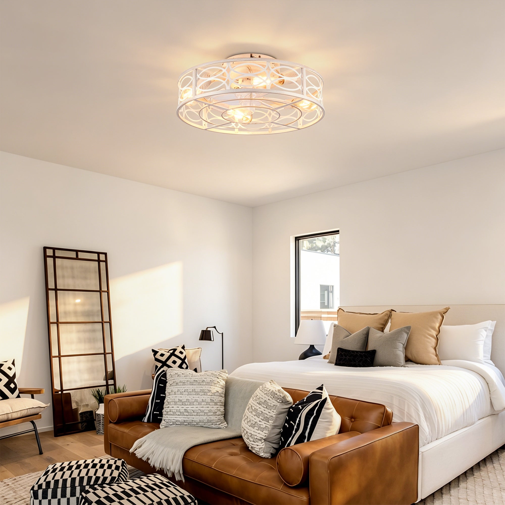 20" Caged Ceiling Fan with Lights and Remote Control by HouseOfZazla