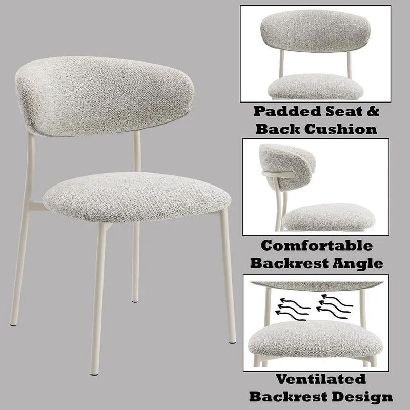 Kalam - Side Chair (Set of 2) - Gray Fabric & Beige by Unique Piece Furniture