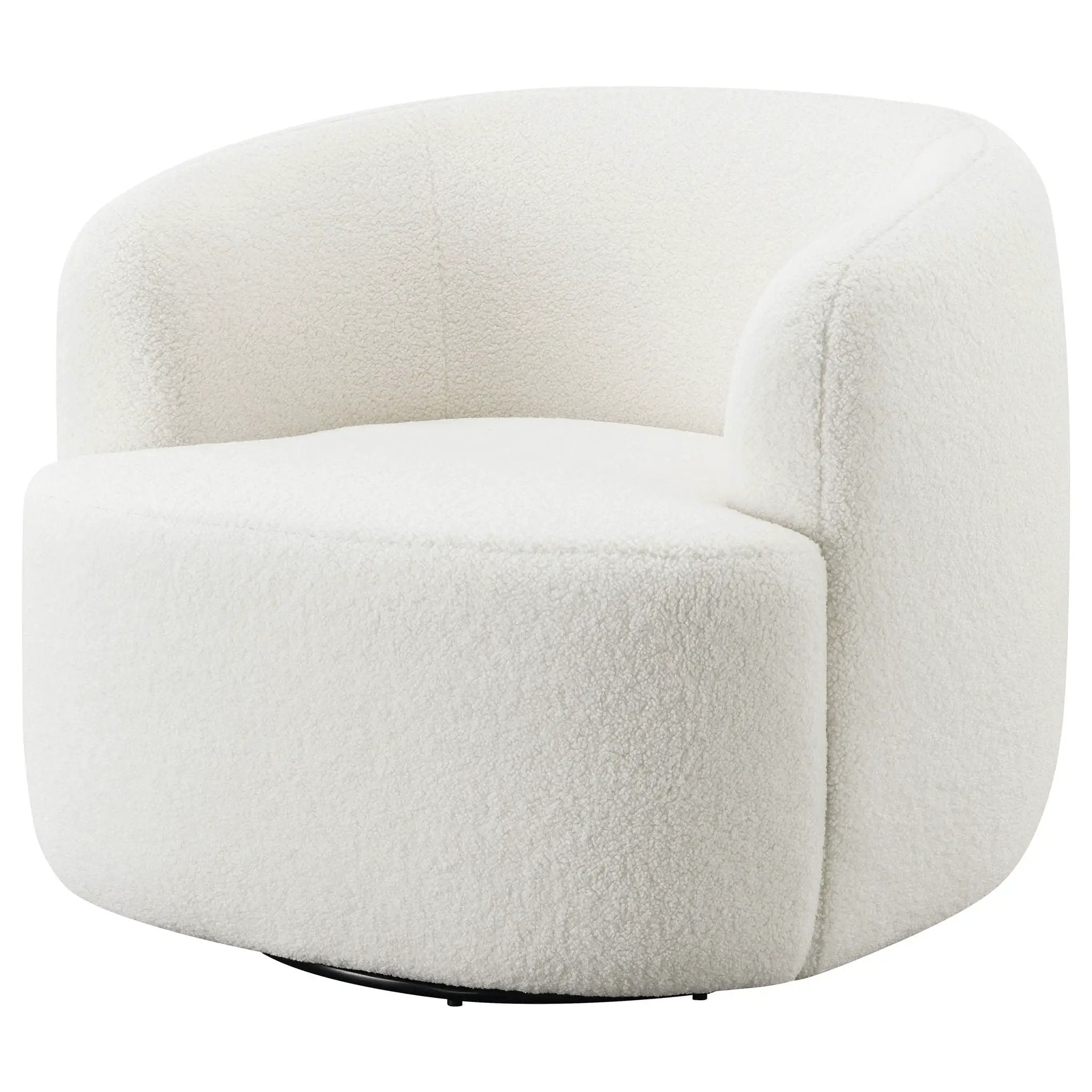 Hudson Faux Sheepskin Upholstered Swivel Chair Natural by Unique Piece Furniture