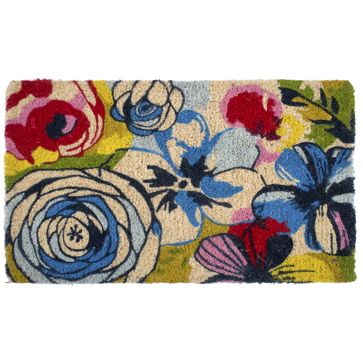 Watercolor Floral Coir Doormat, photo 5 of 23