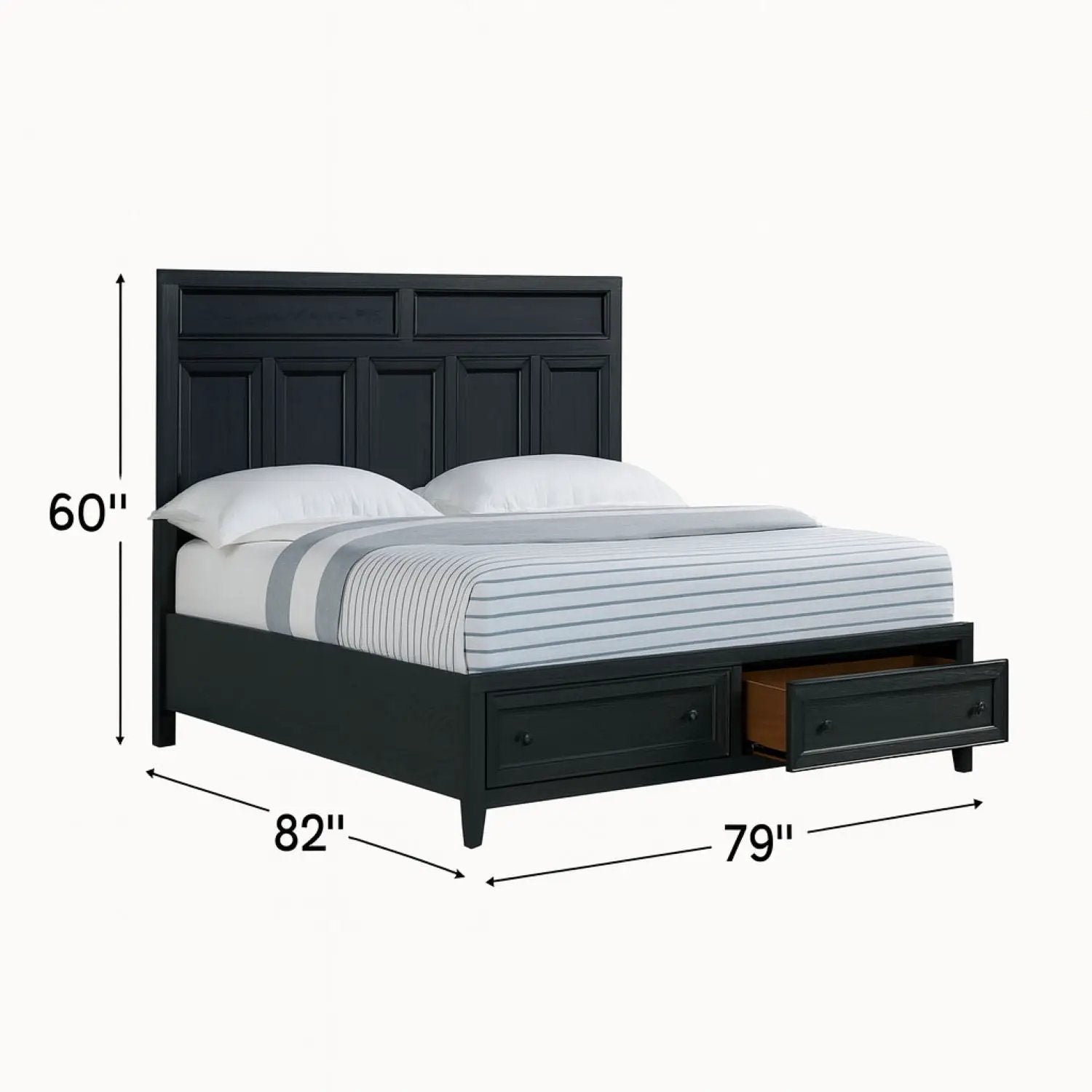 Storage Bed With Panel Headboard And Spacious Footboard Drawers by HouseOfZazla