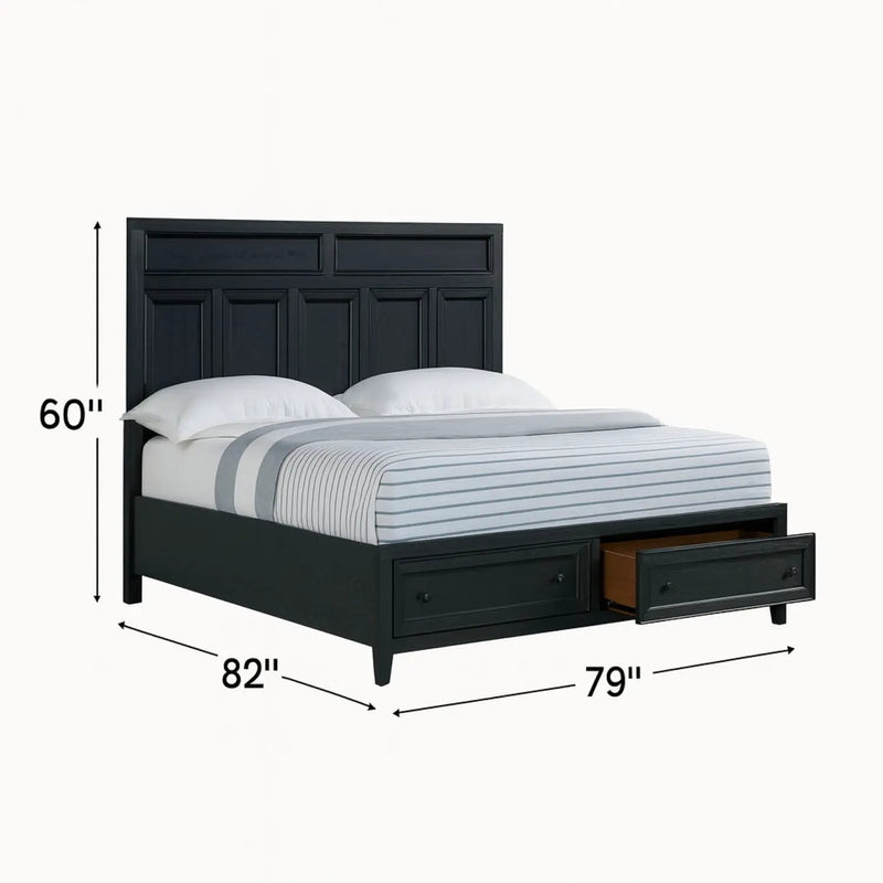 Storage Bed With Panel Headboard And Spacious Footboard Drawers by HouseOfZazla