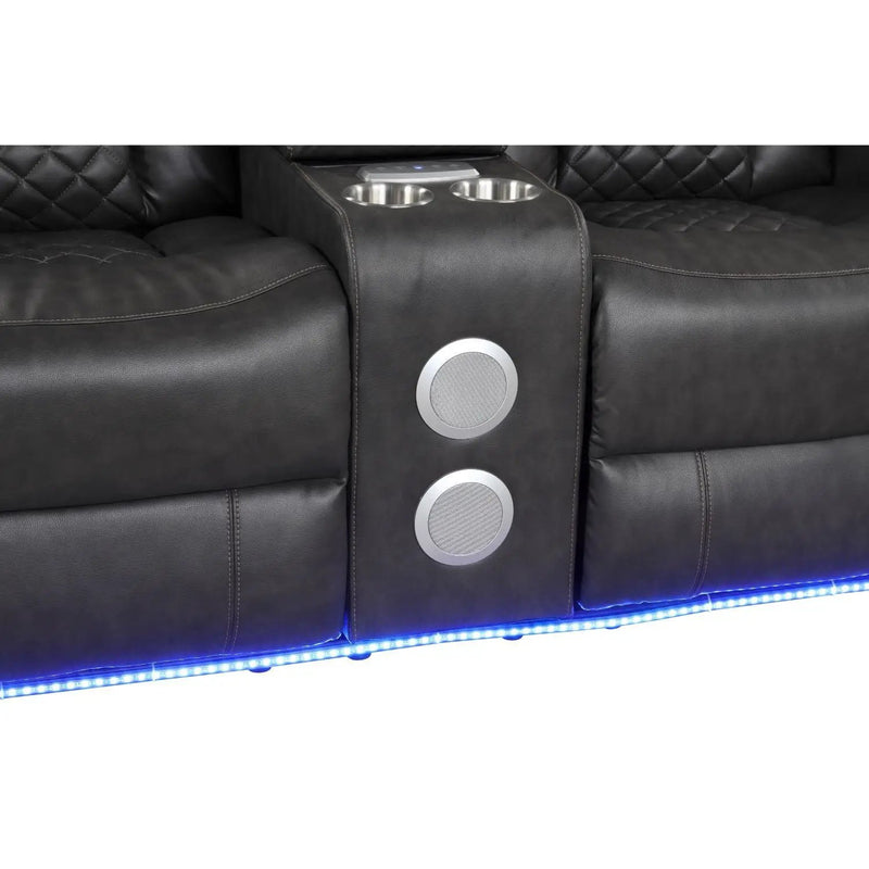 Benz - Power Recliner Set With LED Lighting And USB Charging by HouseOfZazla