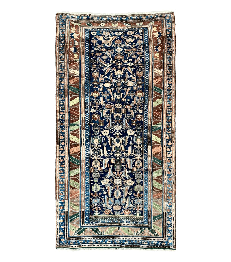 Caucasian Kalegy Rug 6x11, Wide Runner, Wool Hand Knotted Carpet, Navy Blue Tribal Rug, 1920s Antique Rug, 6 x 11 Oriental Carpet by Jewel Rugs