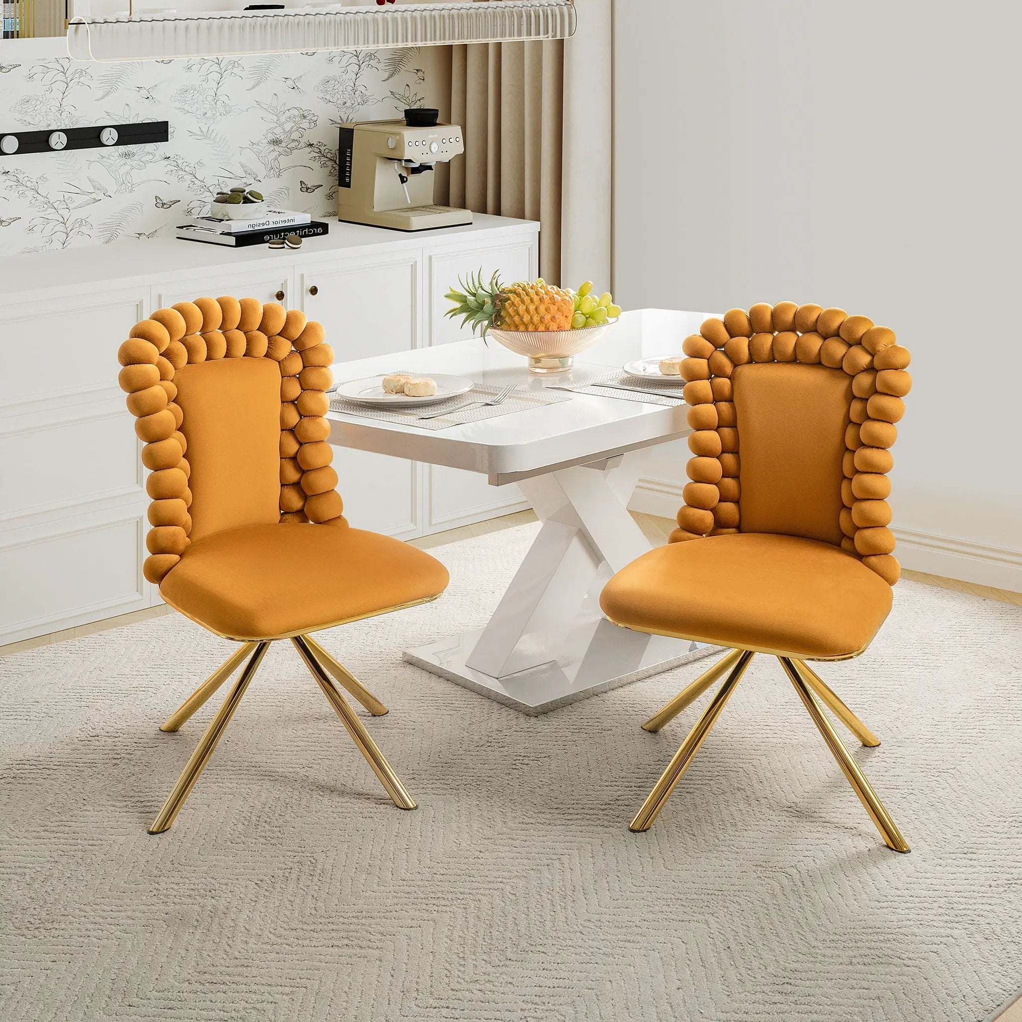 Upholstered Swivel Dining Chairs (Set of 2) by HouseOfZazla