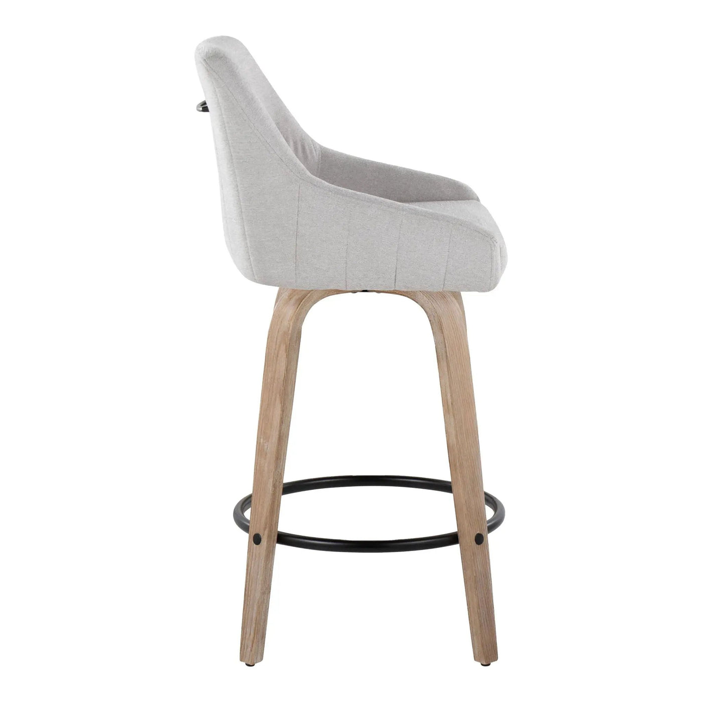 Hannah - Transitional Fixed Height Counter Stool With Swivel With Round Footrest (Set of 2) by HouseOfZazla