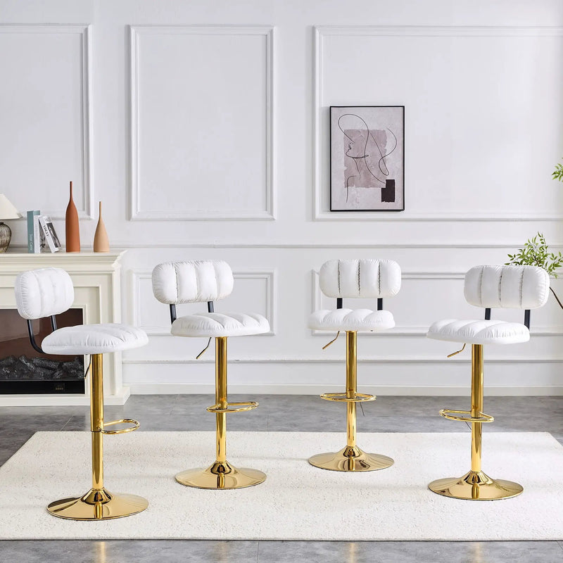 Adjustable Height Bar Stools & Footrest For Kitchen Island (Set of 2)