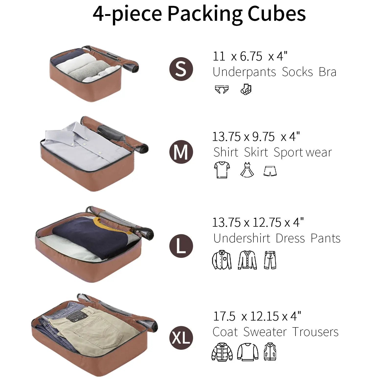 4 Piece Luggage Suitcase Set, Hard Shell Lightweight Expandable Travel Luggage With 4 Packing Cubes by HouseOfZazla