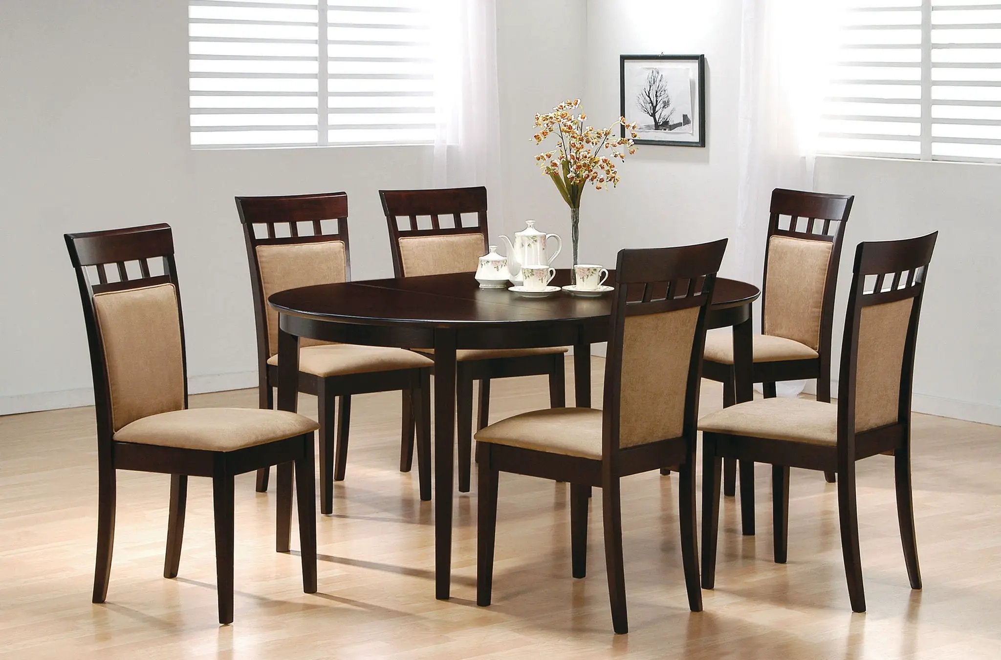 Gabriel 7-piece Extension Leaf Dining Table Set Cappuccino by Unique Piece Furniture