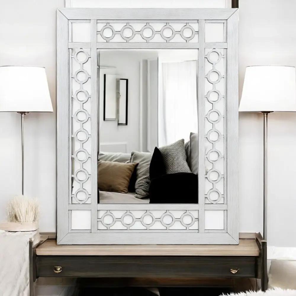 Varian - Mirror - Mirrored & Antique Platinum by Unique Piece Furniture