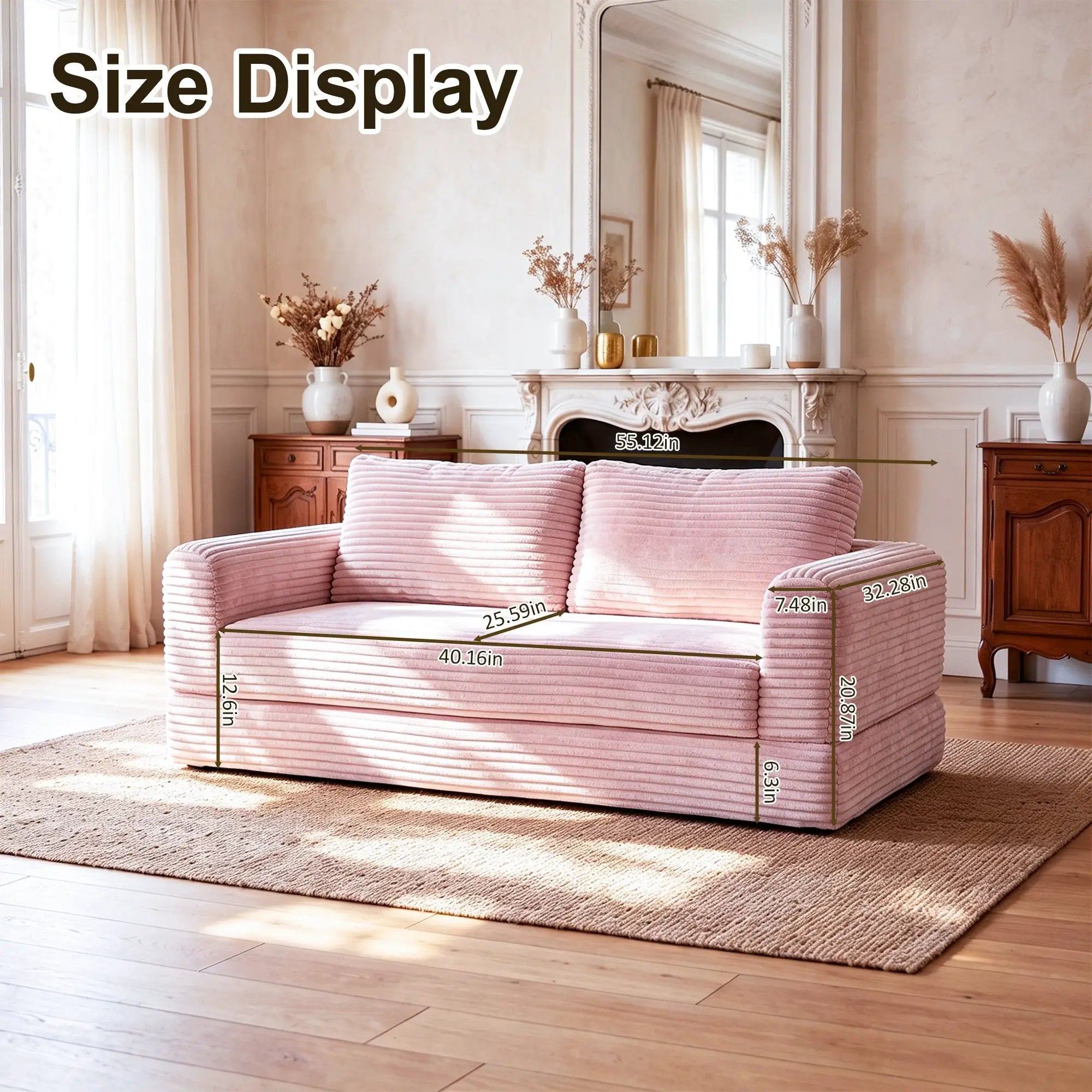 55 Inch Convertible Futon Sofa Bed by HouseOfZazla
