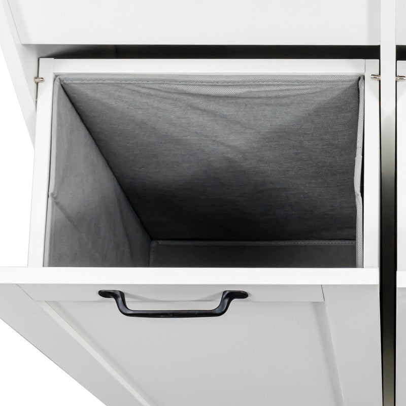 Laundry Cabinet with Doors and Shelf, Tilt-Out Laundry Hamper, Multiple Storage Space by HouseOfZazla