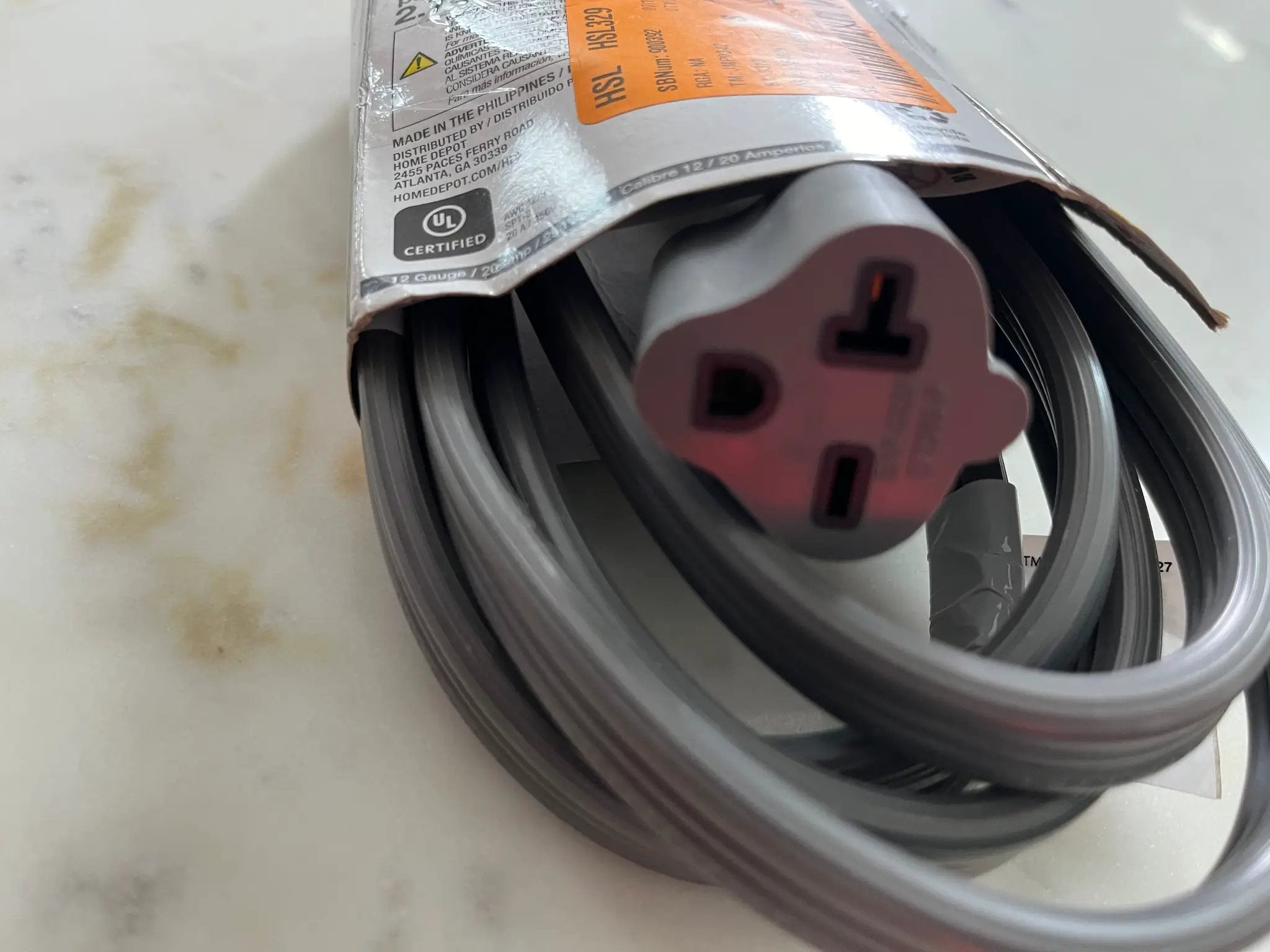HDX 9 ft. 12/3 20 Amp 250-Volt Air Conditioner Extension Cord, Grey by Selzalot