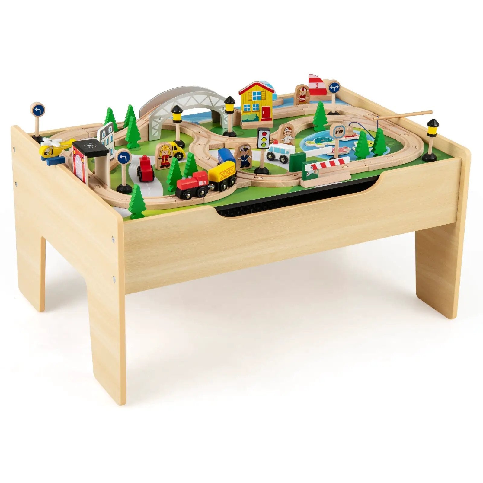 78 Pieces Activity Railway Playset for Kids Aged 3+ by DirectDeals