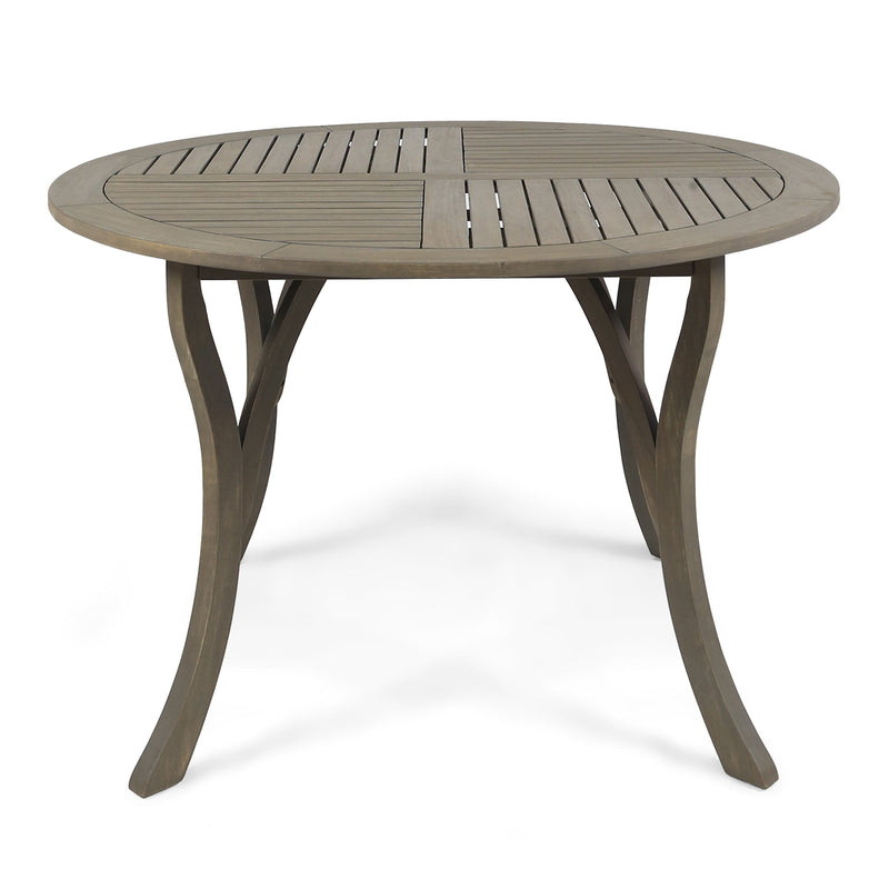 Outdoor Acacia Wood Round Dining Table with Curved Legs by HouseOfZazla