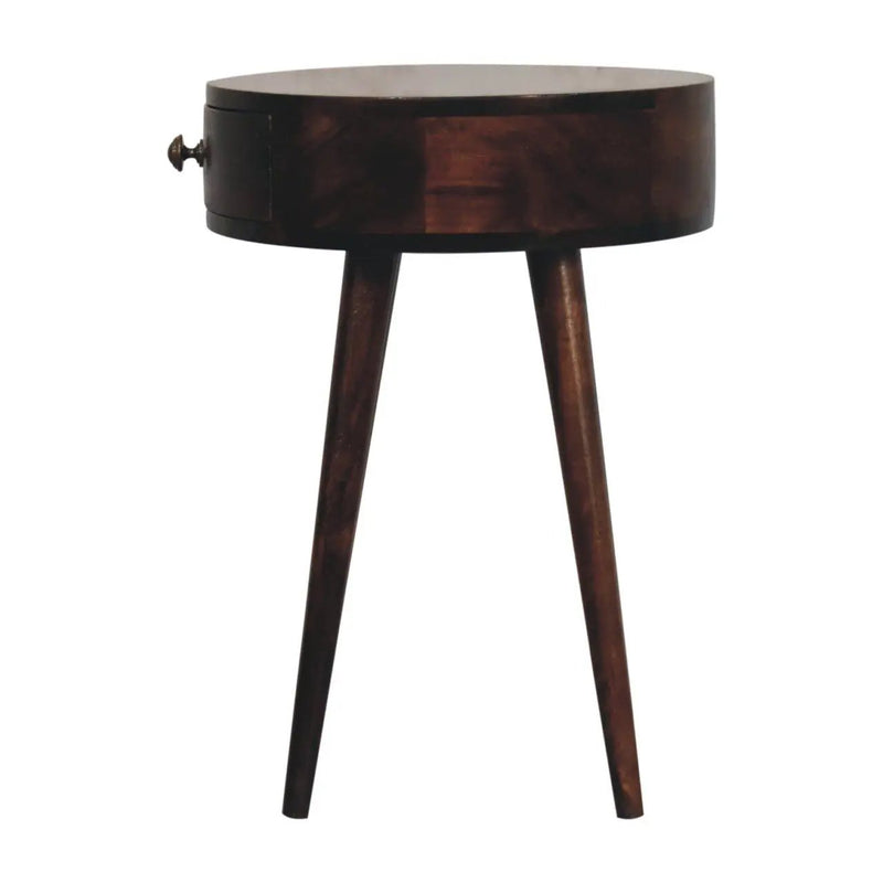 Circular Shaped Bedside Table - Walnut by HouseOfZazla