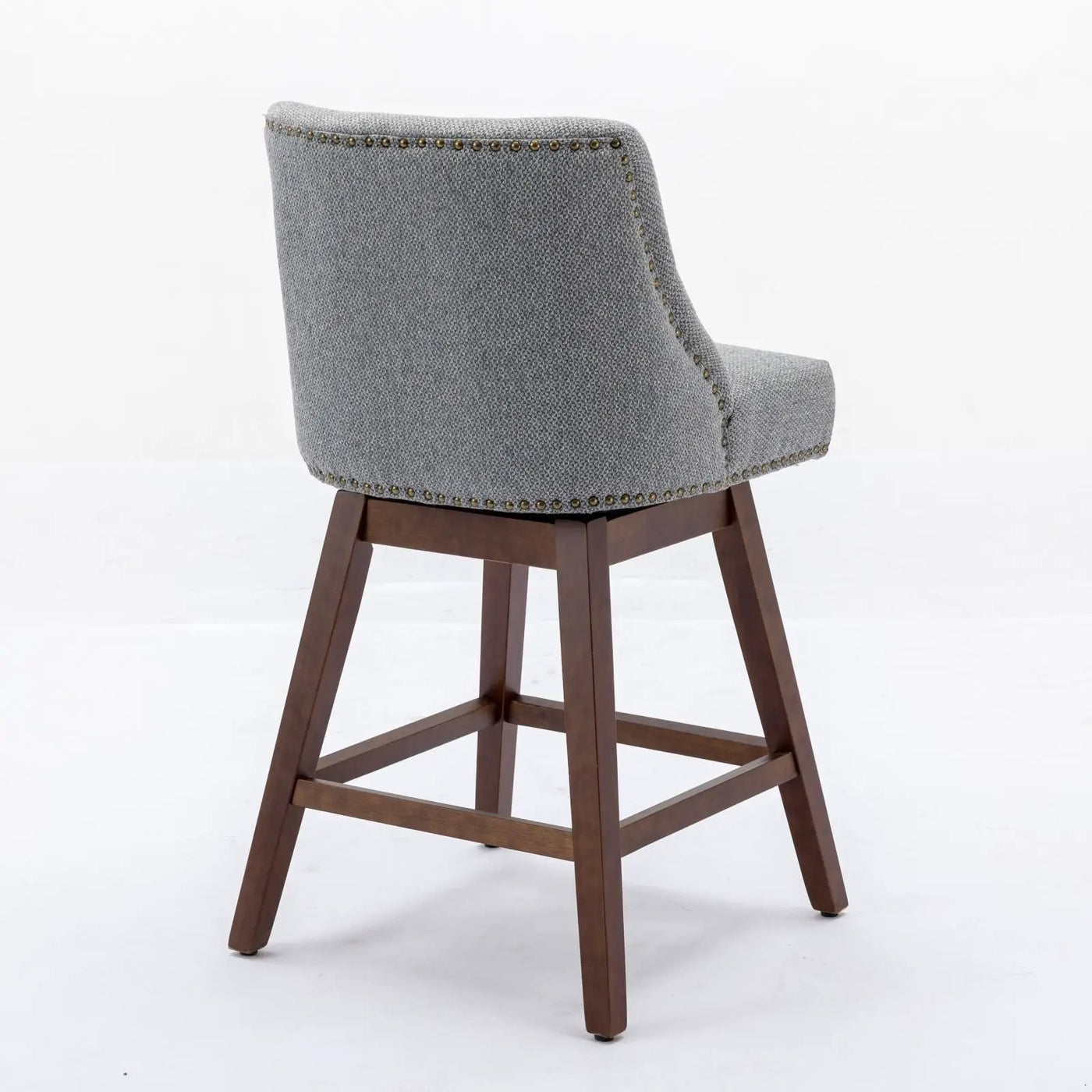 Counter Height Swivel Barstools, 26'' H Seat Height Upholstered Bar Stools (Set of 2), Fabric by HouseOfZazla