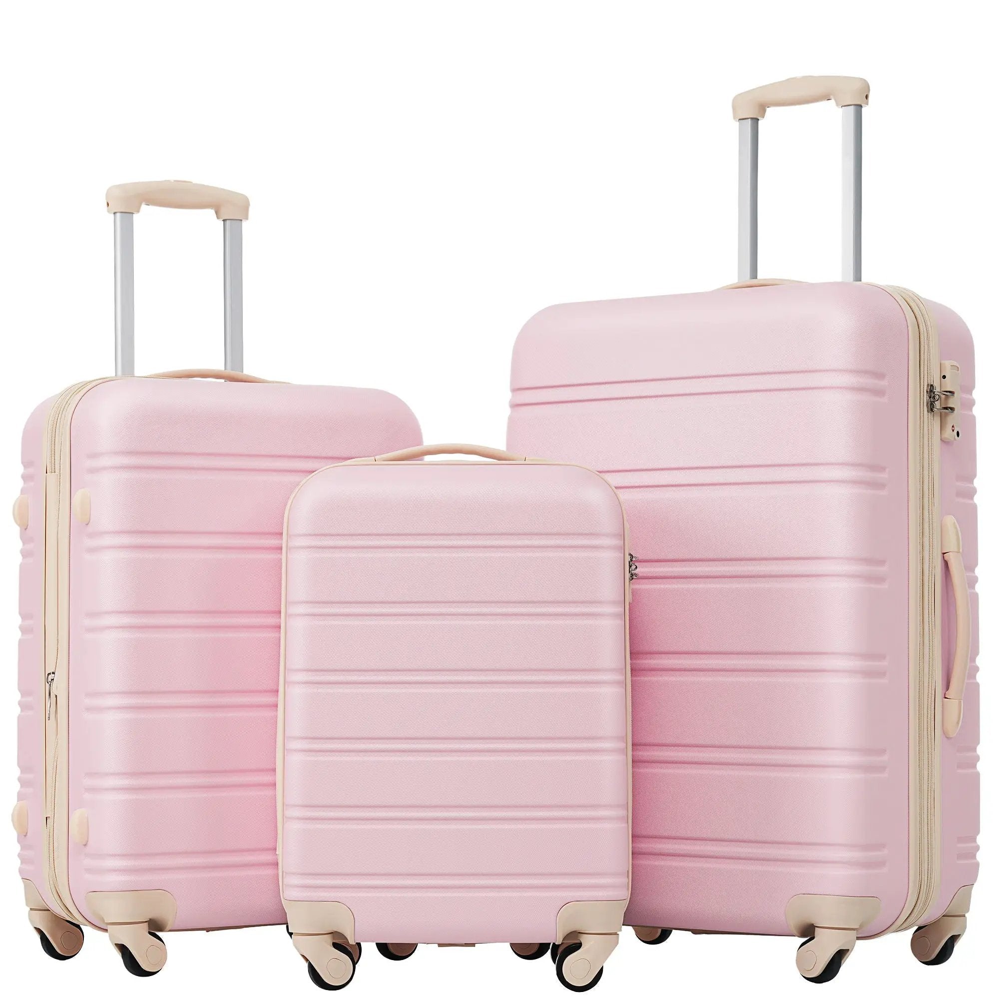 3 Piece Luggage Set Hardside Spinner Suitcase with TSA Lock by HouseOfZazla