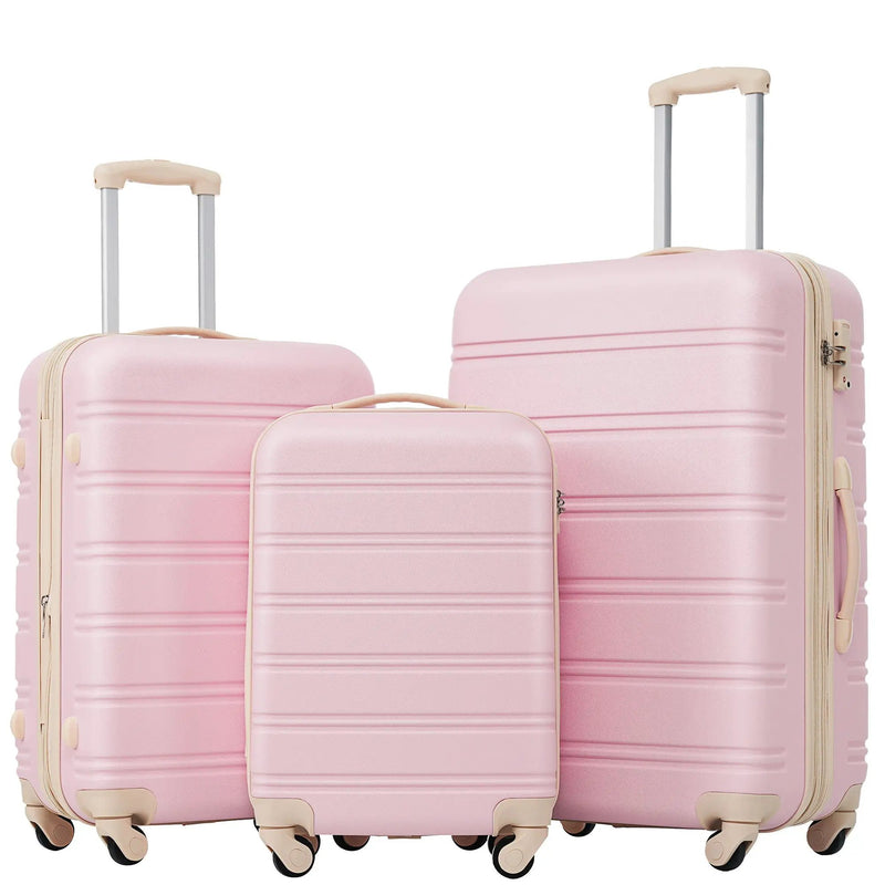 3 Piece Luggage Set Hardside Spinner Suitcase with TSA Lock by HouseOfZazla