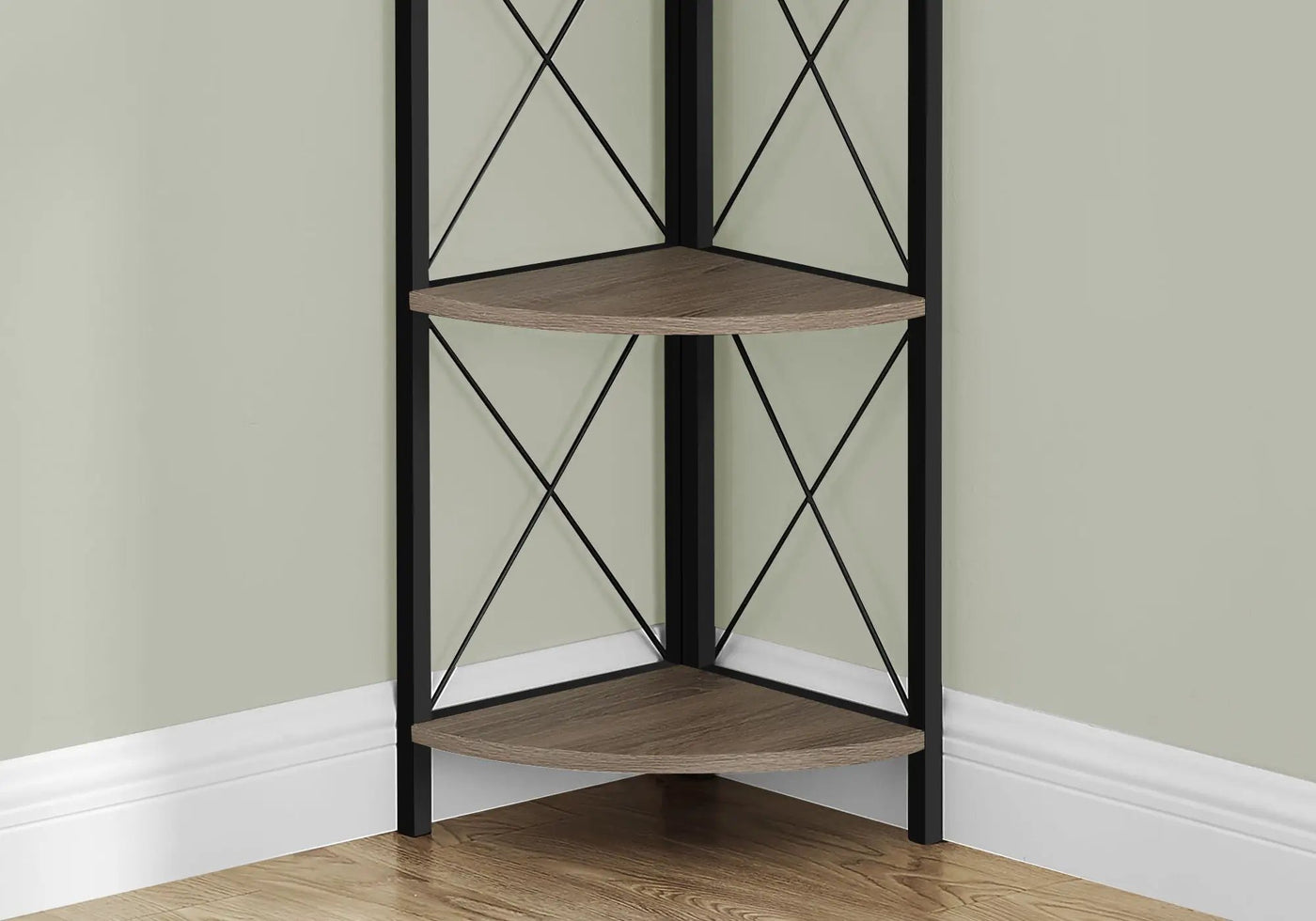 4-Tier Corner Bookshelf with Marble Look and Metal Frame by HouseOfZazla