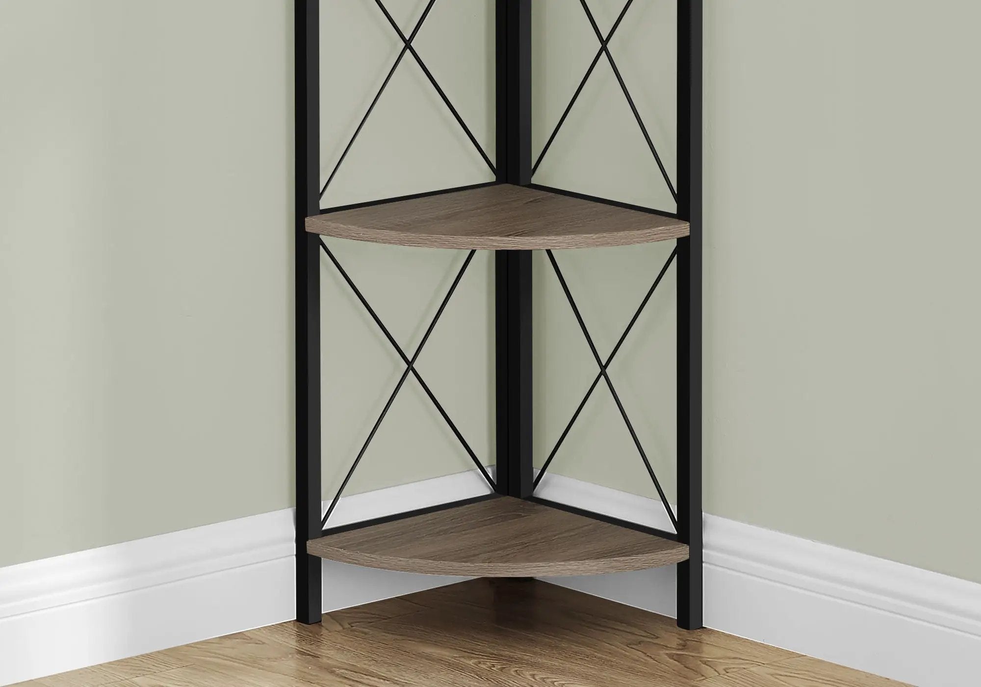 4-Tier Corner Bookshelf with Marble Look and Metal Frame by HouseOfZazla