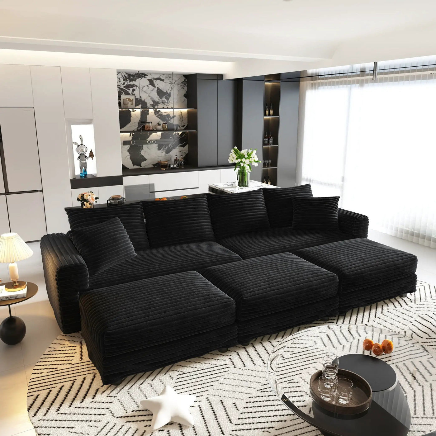 Modern Comfy Upholstered Sofa Cloud Couch & Deep Seat Couches by HouseOfZazla