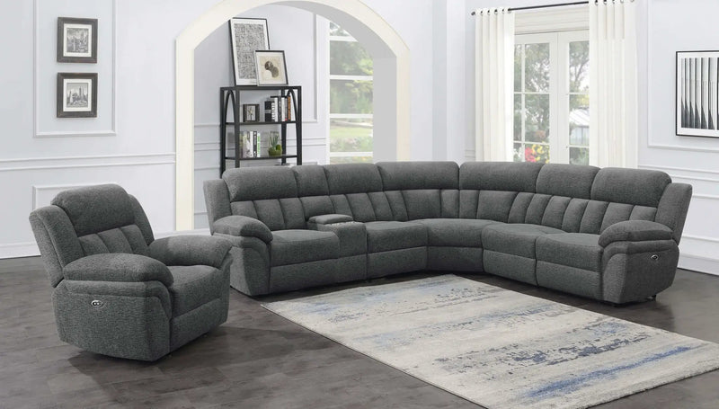 Bahrain 6-piece Modular Power Reclining Sectional Charcoal by Unique Piece Furniture