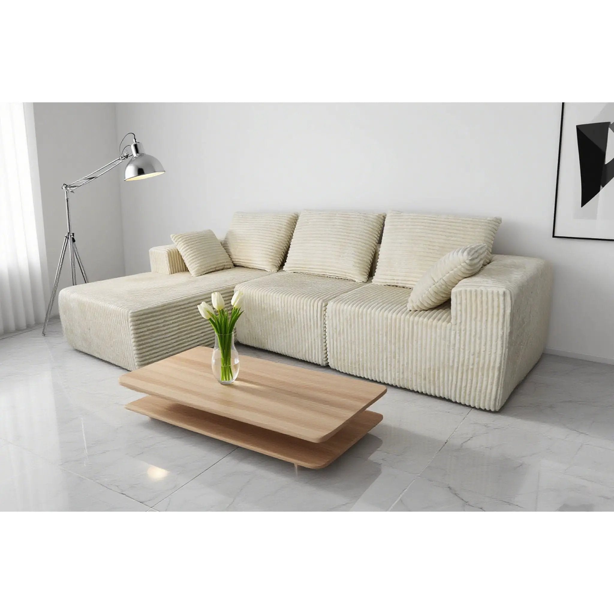 Corner Combination Sofa Sectional Couch With Soft Fabric by HouseOfZazla