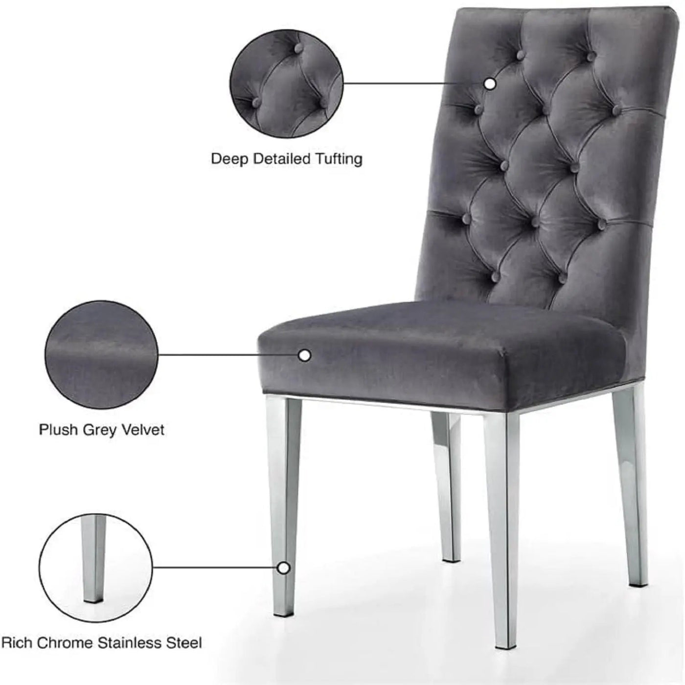 Modern Upholstered Tufted Dining Chair (Set of 2) by Unique Piece Furniture