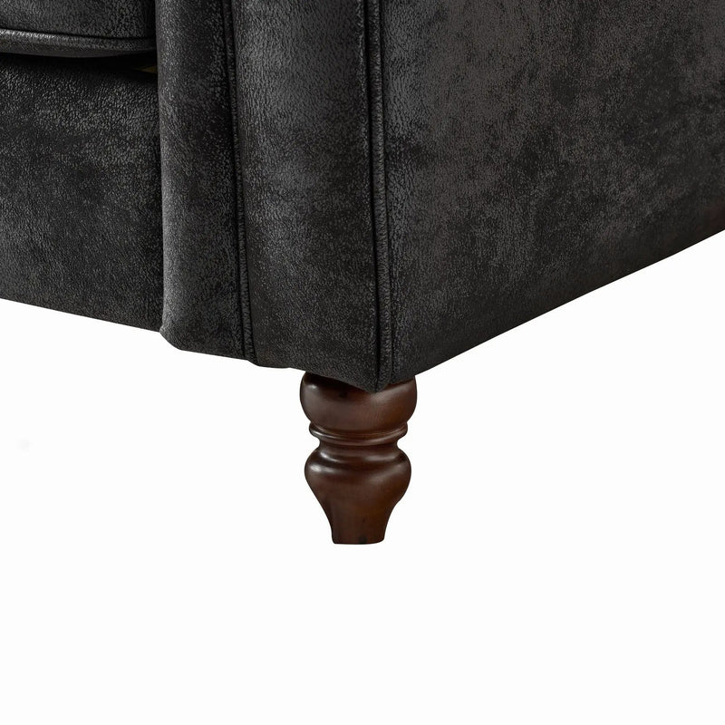 Chesterfield Loveseat, High Tech Fabric Roll Armrest by HouseOfZazla