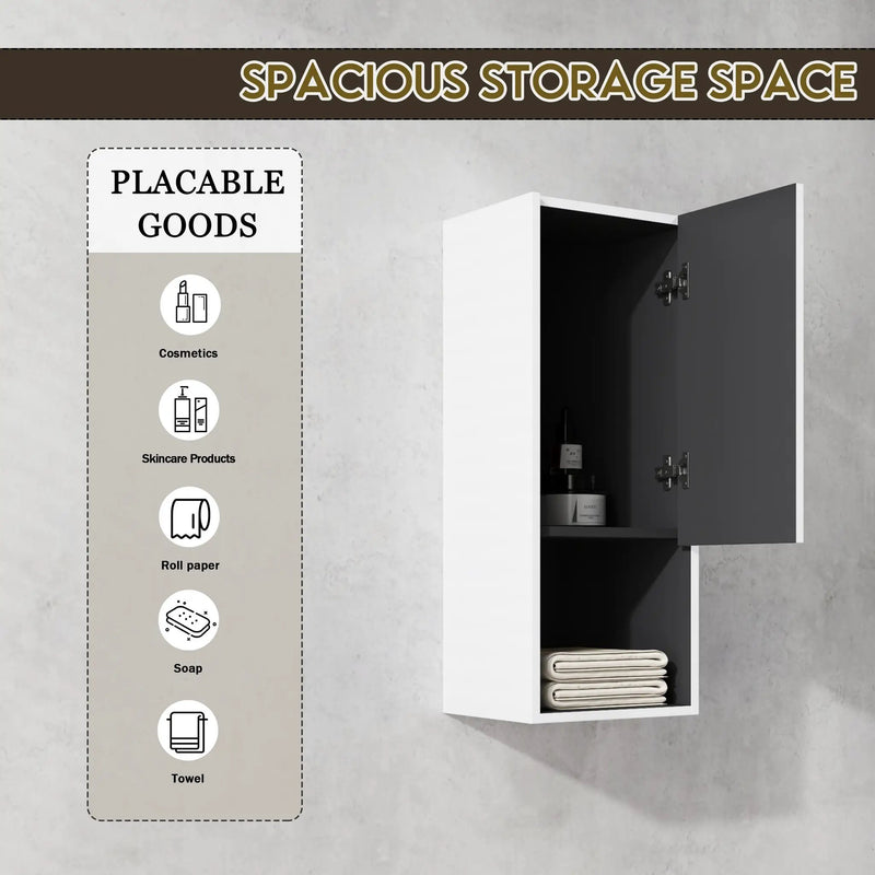 12" Bathroom Side Cabinet with Soft Close Doors by HouseOfZazla
