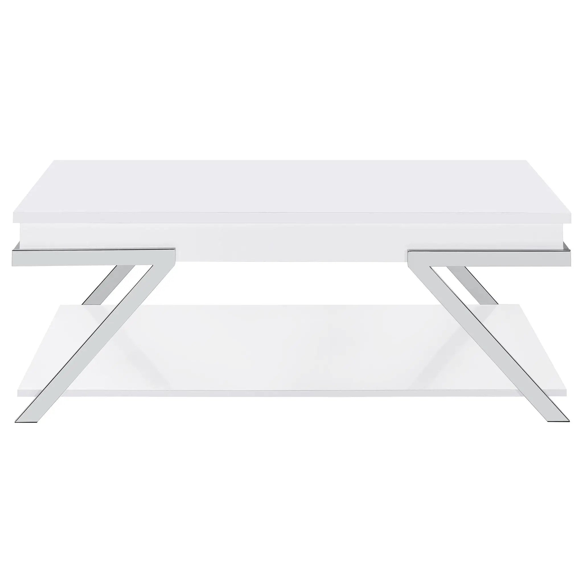 Briana - 2 Piece Coffee And End Table Set With Lift Top Legs - Gloss White