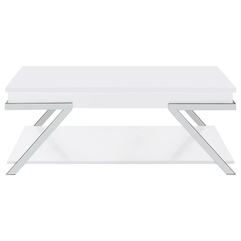 Briana - 2 Piece Coffee And End Table Set With Lift Top Legs - Gloss White