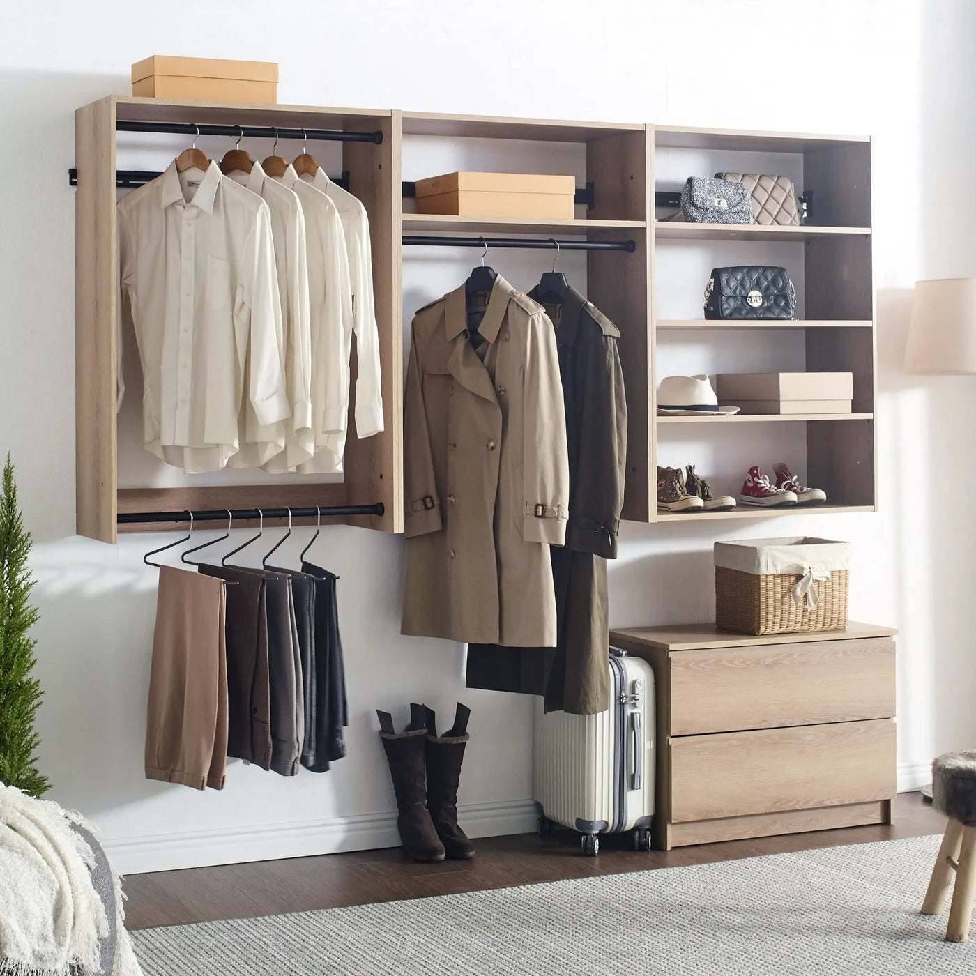 Devi - Modular Wood Closet System With Versatile Storage by HouseOfZazla