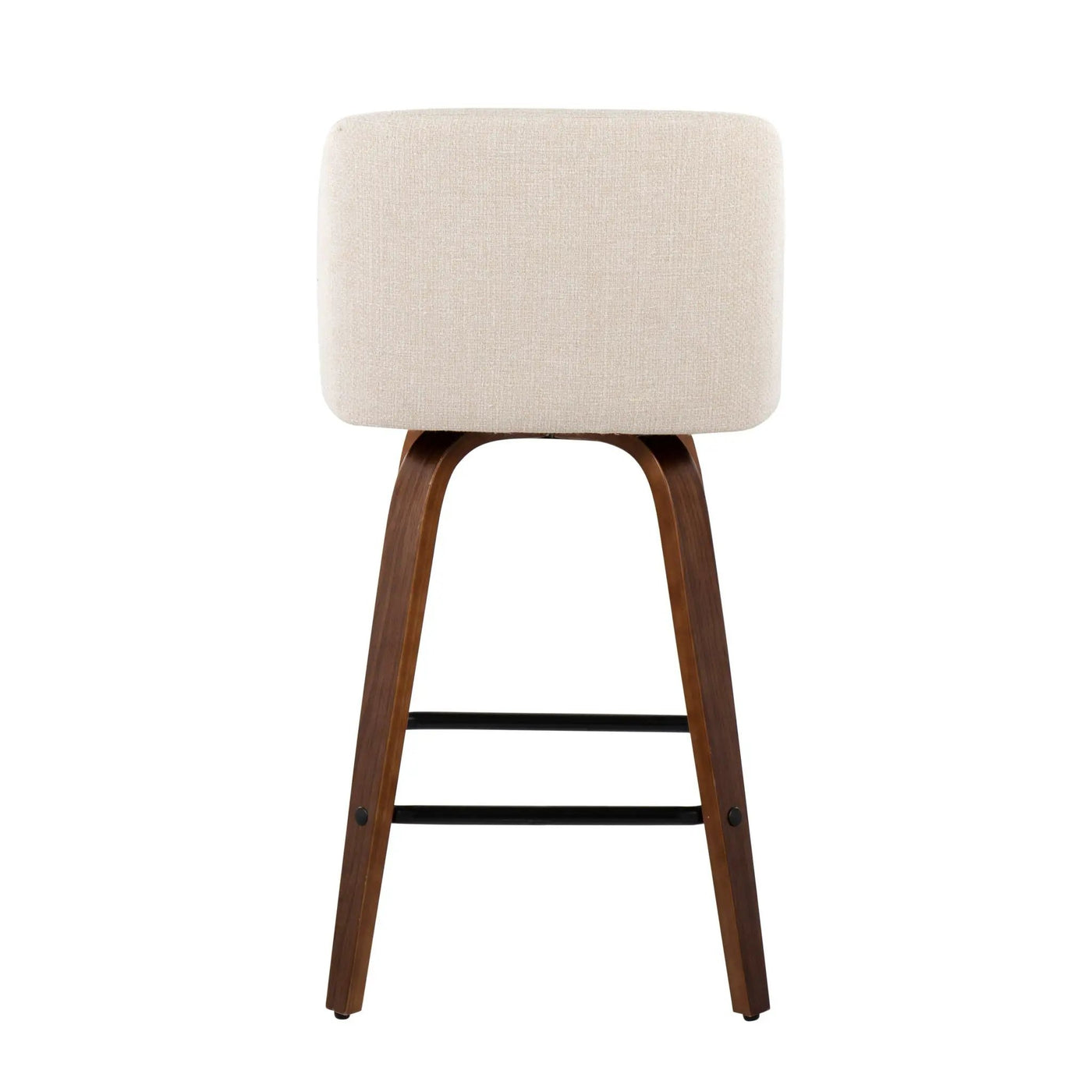 Toriano - Mid Century Modern Fixed Height Counter Stool & Square Footrest (Set of 2) by HouseOfZazla