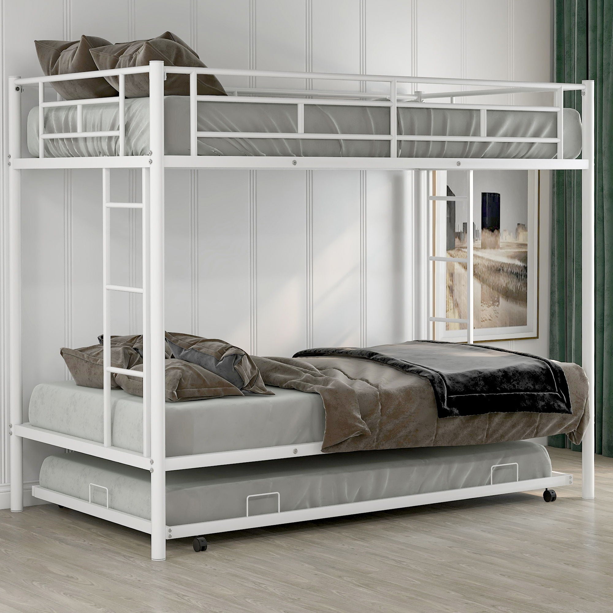Twin Over Twin Bunk Bed With Trundle by Unique Piece Furniture