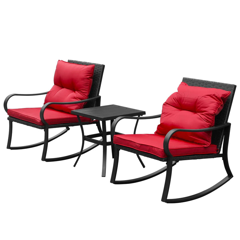 Metal 2-Person Outdoor Patio Rocking Seating Group with Cushions by HouseOfZazla