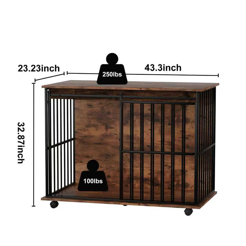 Large Wooden Dog Crate Furniture by HouseOfZazla